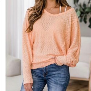 Pink Lily Pullover in Orange